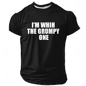  Men's I'M WHIH THE GRUMPY ONE With The Grumpy One Funny Humorous Royal Blue T Shirt Graphic Short Sleeve Crew Neck Regular Fit Casual Daily Wear Gift Designer Clothing Apparel S M L XL XXL XXXL