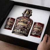 billiga U.S. 250-årsjubileum-amerikansk whiskyflaska för 250-årsjubileum &amp;Glasset vi folket patriotisk självständighetsdagspresent, 1776-2026 patriotisk karaff med 2 whiskyglas, amerikansk flagga Liberty Bell Capitol-design,