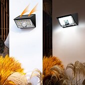abordables Appliques d'extérieur-Applique murale solaire intelligente d'extérieur avec détecteur de mouvement, étanche IP65, 22 LED, 4 modes d'éclairage, lampe décorative pour jardin, cour, clôture, mur, villa, porche