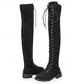 baratos Calçado-Medieval Renascentista Meias até a coxa Sapatos Botas Elfo Viking Cordões Fantasia Mulheres Dia Das Bruxas Carnaval Espetáculo LARP Ren Faire Adulto Sapatos