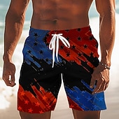 preiswerte Patriotische 250 Shorts-Herren 250. Jahrestag des Unabhängigkeitstages der USA am 4. Juli US Flagge Badehosen Badeanzüge Badeshorts Boardshorts Mittlere Taille Patriotisch Ferien Seitentaschen Netzfutter Elastischer