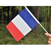 levne Světový fotbalový zápas 2026-25balení malých francouzských vlaječek, ruční mini francouzská vlajka na tyčce, 5x8 palců, na letní mistrovství světa ve fotbale, sportovní akce, párty dekorace, fandění fanoušků