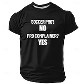 Недорогие Men's Funny T shirts-2026 World Soccer Cup Men's SOCCER PRO NO PRO COMPLAINER YES Funny Sarcastic Sports Fan Royal Blue T Shirt Graphic Short Sleeve Crew Neck Game Day Gift Designer Clothing Apparel S M L XL XXL XXXL