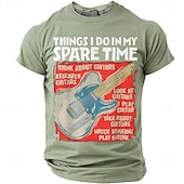 voordelige Muziek &amp; Instrument Grafische T-shirts-Voor heren Grappig jargon T-shirt Korte mouw T-shirt 3D-afdrukken Strakke ronde hals Overhemd Modieus Dagelijks Dagelijks Straat Grapefruitheide Zomer Lente Kleding S M L XL XXL XXXL