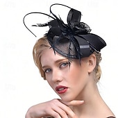 voordelige Fascinators-fascinators Veer Stof Bruiloft Verjaardag Elegant Vintage leuke Style Met Veer Helm Hoofddeksels