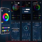 abordables Bandes Lumineuses Intelligentes-Bandes LED, éclairage intérieur intelligent RGBIC pour voiture avec contrôle par application, modes musicaux et millions de couleurs, éclairage LED pour la décoration de voiture, 12 V CC
