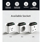 abordables appareils électroménagers-Thermostat intelligent programmable Wi-Fi, mini-régulateur de température à brancher (10 A), compatible avec les prises électriques, application de contrôle, commande vocale, minuterie et interrupteur