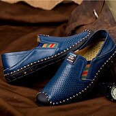 economico Scarpe Casual Slip-On-Per uomo Vintage Casual Quotidiano All'aperto Pelle PU Confortevole Traspirante Slip-on Bianco Blu Marrone Estate Primavera Autunno