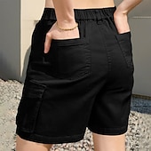 cheap Bermuda Shorts-Women's Bermuda shorts Cargo Shorts Shorts Summer Shorts Vacation Fashion Casual Daily Short Mid Waist Solid Color Plain Patchwork Zipper Pocket Comfort Quick Dry Soft Micro-elastic Streetwear Beach