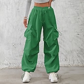 economico pantaloni cargo da donna-Per donna Pantaloni Cargo Pantaloni Pantaloni da Lavoro Pantaloni Estivi Vacanza Moda Casual Quotidiano Lunghezza intera Misura del girovita medio Semplice Coulisse Tasca Elastico in vita Comodit