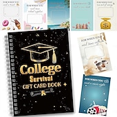  libretto di carte regalo per la sopravvivenza al college, libretto di carte regalo per la laurea 2026, formato 7 x 5 pollici, libretto organizer per la sopravvivenza, kit di assistenza per la partenza