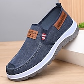 baratos Sapatos Casuais Slip-On-Tênis masculino azul, modelo slip-on, casual, leve, respirável e confortável para caminhada, ideal para uso diário, viagens, deslocamentos, lazer ao ar livre, atividades de fim de semana e um estilo casual descontraído.