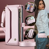 abordables 2026 Samsung Galaxy S26 Serie-teléfono Funda Para Samsung galaxia S26 S26 Ultra Plus Tarjetas billetera con Soporte Cremallera con cordón Retro TPU Cuero de PU