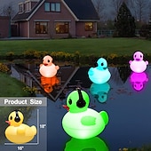 cheap Underwater Lights-1 Pc Outdoor Solar Waterproof Inflatable PVC Duck Pool Light, Decorative LED Lamp for Garden, Yard, Lawn, Pond, Patio – Summer, Party &amp; Beach Ambient Landscape Lighting