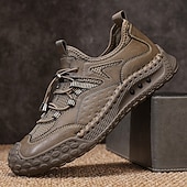 Χαμηλού Κόστους Καθημερινά Δετά παπούτσια-Ανδρικά καφέ αθλητικά παπούτσια εξωτερικού χώρου, αναπνεύσιμα, ελαφριά και άνετα παπούτσια για περπάτημα, με κορδόνια, για πεζοπορία, ταξίδια, κάμπινγκ, υπαίθριες περιπέτειες, ορειβασία και καθημερινή δραστηριότητα, casual ένδυση.