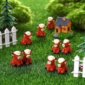 voordelige Beelden-30 mini-beeldjes van Schotse hooglandkoeien, decoratieve kleine dieren van hars voor tuin- en miniatuurlandschappen, poppenhuizen, mos-terrariums en taartdecoratie.