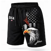  Муж. 4 июля — 250-летие США Орел Флаг США Обтягивающие длинные шорты Купальные шорты Пляжные шорты Нормальная Патриот Праздники Боковые карманы Сетчатая подкладка Эластичный шнурок на талии Дизайнер