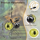 abordables Éclairage paysager-Lot de 2 lanternes solaires suspendues en forme d'abeille, étanches, avec éclairage LED décoratif pour jardin, cour, clôture, balcon, terrasse – ambiance &amp;éclairage paysager