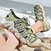 ieftine Sandale casual-Sandale de drumeție albastre pentru bărbați, cu model camuflaj, cu baretă de închidere rapidă, rezistente și confortabile, perfecte pentru sporturi în aer liber și excursii de aventură
