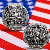 billige U.S. 250-årsjubileum-Minnemynt fra riddernes brorskap, dobbeltsidig samlemynt fra middelalderens ridderutfordring, suvenirmynt med rustningsdesign, inspirerende brorskapsgave til menn, veteraner, samlere