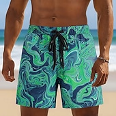 economico Stampa Geometrica-Per uomo Geometrico Marmo Arte liquida astratta Costumi da bagno Pantaloncini da mare Pantaloncini da Surf Misura del girovita medio Moda Casual Vacanza al Mare Tasche Laterali fodera in rete
