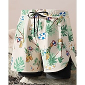 abordables Bañadores &amp; Pantalones de surf-Mujer Regular Bañador Natación Corto Bañadores Pantalones Tropical Correa 2 en 1 con forro de compresión Secado rápido Elástico Transpirable Sin Mangas Bañadores Prendas de abajo Surf Buceo Natación