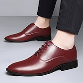 preiswerte Derby Schuhe-Elegante Herrenschuhe aus Kunstleder mit Schnürung, perfekt für formelle Anlässe, Business und Büro.