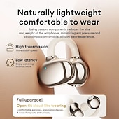 baratos Fones de ouvido abertos-Fones de ouvido sem fio Lenovo com clipe de orelha aberto, Bluetooth 6.0, estojo de carregamento, 25 horas de reprodução, compactos. &amp;Som potente, microfone embutido, fones de ouvido confortáveis para