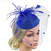 economico Fascinatori-Fascinator Piume Rete Matrimonio Compleanno Vintage Carino Retrò Con Piuma Tulle Copricapo Copricapo