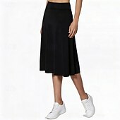 cheap Women's Skirts &amp; Skorts-Women's Solid Colored Casual Skirt Tennis Skirts Sport Skirt High Waist Quick Dry Breathable Tennis Golf Pickleball Skirt Dark Grey Black Wine Tennis Clothing