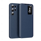 cheap 2026 Samsung Galaxy S26 Series-Phone Case For Samsung Galaxy S26 S26 Plus S26 Ultra Wallet Case Clear View Window Camera Lens Protector Ultra Thin Retro PU Leather