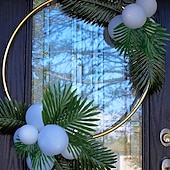 Χαμηλού Κόστους Τεχνητά Φυτά &amp; Πράσινο-12/24 τεμάχια τεχνητά τροπικά φύλλα φοίνικα με μίσχους, υψηλής ποιότητας, ανθεκτικά στο ξεθώριασμα τεχνητά φυτά για διακόσμηση σπιτιού, διακοσμήσεις γάμου, είδη πάρτι Χαβάης, εορταστικές παρουσιάσεις,