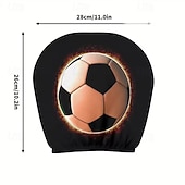 billiga Hemtextil-2 st nackstödsskydd med fotbollstryck, bilinredning, moderiktigt sätesskydd, enkla att installera, lämpliga för långkörning, stadspendling, perfekt rolig bildekor, ökad komfort