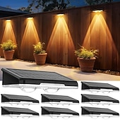 olcso Kültéri falilámpák-4/8 db napelemes kültéri fali lámpa udvari LED kerti lámpához vízálló lépcsőlámpák rgb színes hangulatvilágítás napelemes fali mosólámpák