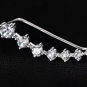 billiga Örhängen-1 par Örhänge For Dam Dagligen Gata Silver Pärlor Diamant