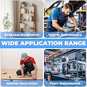 Χαμηλού Κόστους σετ τρυπανιού-Σετ 4 προσαρμογέων τρυπανιού ορθής γωνίας 105 μοιρών, κρουστικό μηχανισμό κίνησης και μαγνητικό τρυπάνι με υποδοχή κατσαβιδιού, γωνιακό εργαλείο, πλήμνη βίδας (κοντή + μακριά) και εύκαμπτη γωνιακή