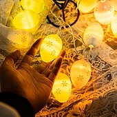 Недорогие Питание от батареек-Светодиодная гирлянда в виде пасхальных яиц, 1,5 м, 10 светодиодов, на батарейках, для праздничной вечеринки, украшения витрин и дома.