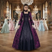 abordables Robes-Rococo 18ème Siècle Robe de cocktail Robe Costume de cosplay Dame Géométrique Robe de bal Déguisement Femmes Royal Halloween Carnaval Mascarade Fête / Soirée Bal de promo Carnaval de Venise Adulte