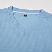 Χαμηλού Κόστους Πλεκτό μπλουζάκι με βάφλα-Άντρες Βάφλα μπλουζάκι Μπλουζάκι μπλουζάκι Κοντομάνικο Λαιμόκοψη V Καλοκαίρι Συμπαγές Χρώμα Μοντέρνα Υψηλής Ποιότητας Καθημερινό Μανίκια Ρεγκλάν Causal Καθημερινά ΕΞΩΤΕΡΙΚΟΥ ΧΩΡΟΥ