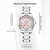 cheap Quartz Watches-A Niche Luxury Women's Watch with A Rotatable Artificial Zirconia Diamond Inlaid Dial, Ceramic Strap, and Stainless Steel Case. It Is The Best Gift Choice for Women's Birthdays, Holidays, and Annivers