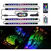abordables Bandes Lumineuses Intelligentes-Bandes LED, éclairage intérieur intelligent RGBIC pour voiture avec contrôle par application, modes musicaux et millions de couleurs, éclairage LED pour la décoration de voiture, 12 V CC