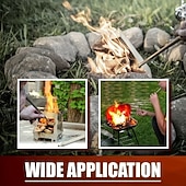 voordelige Buitenrecreatie-2 stuks roestvrijstalen vuurblaaspijpen, uitschuifbare vuurblaasstokken voor kamperen, wandelen en reizen in de buitenlucht