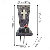 cheap Ground Lights-Cemetery Vase with Solar Cross LED, Decorations for Grave, Headstones Vases for Fresh/Artificial Flowers, Memorial Gifts