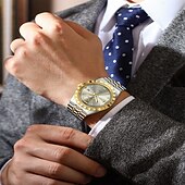 abordables Relojes de Cuarzo-872 nuevo reloj clásico de negocios de acero inoxidable ultrafino para hombre, reloj de pulsera de cuarzo luminoso resistente al agua