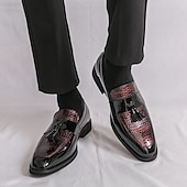 お買い得  ローファー-メンズフェイクレザードレスローファー - エレガントで多用途、フォーマルなイベント、ビジネスウェア、結婚式に最適