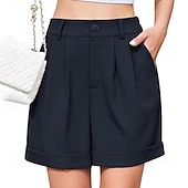 abordables Pantalones cortos bermudas-Mujer Bermudas Pantalón corto Pantalones cortos de verano Pantalones cortos de playa Vacaciones Moda Casual / Diario Corto Alta cintura Cremallera Bolsillo Cintura elástica Comodidad Secado rápido
