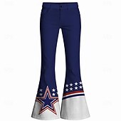 cheap Bottoms-250th Anniversary USA Retro Vintage 1970s Pants Bell Bottom Pants Hippie Disco High Waist Fancy Dress Women's Masquerade 4th of July Party Independence Day Adults' Pants