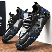 tanie Casualowe sneakersy-męskie buty sportowe typu adventure trail z wielokolorowymi paskami, oddychające i wytrzymałe, idealne na piesze wędrówki, sporty na świeżym powietrzu i do codziennego użytku