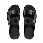 preiswerte Urlaubsandalen-Braune Herren-Sandalen mit Doppelschnalle, offene Zehenpartie, lässige Strandschuhe, verstellbar, bequem, Sommerschuhwerk für Urlaub, Strandreisen, Resortbesuche, Freizeit im Freien, Spaziergänge und den täglichen Gebrauch im Sommer