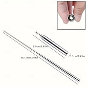 voordelige Buitenrecreatie-2 stuks roestvrijstalen vuurblaaspijpen, uitschuifbare vuurblaasstokken voor kamperen, wandelen en reizen in de buitenlucht